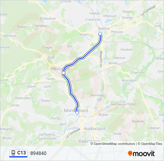 C13 Train Line Map