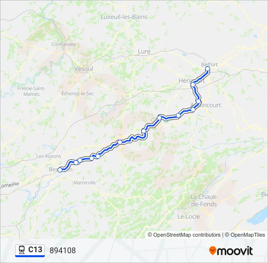 C13 Train Line Map