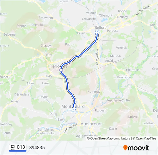 C13 Train Line Map