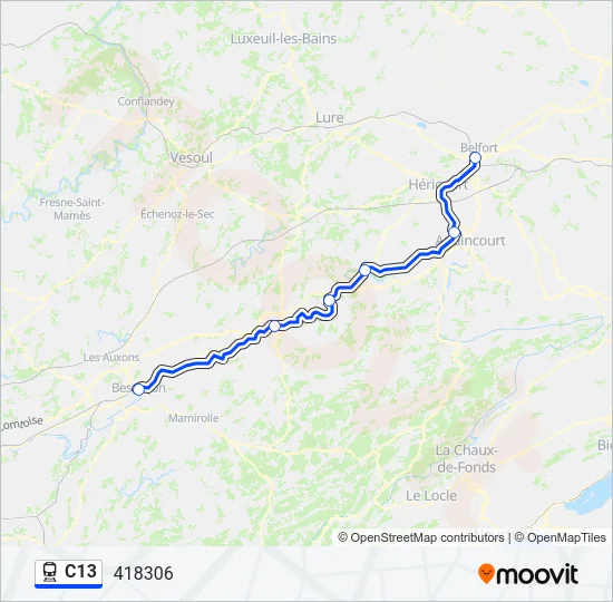C13 Train Line Map