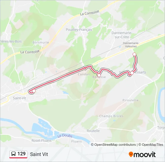 129 Bus Line Map