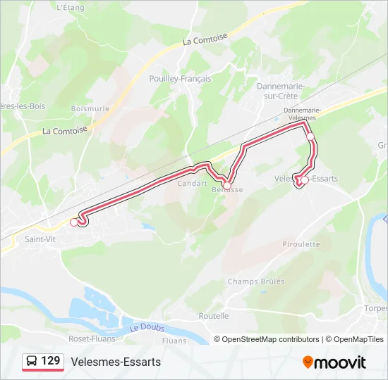 129 Bus Line Map