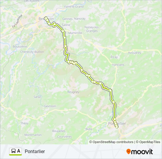 A Route: Schedules, Stops & Maps - Pontarlier (updated)