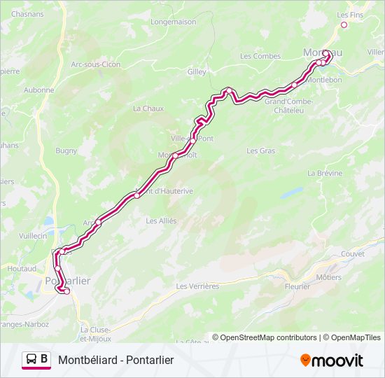 b Route Schedules, Stops & Maps Pontarlier (Updated)
