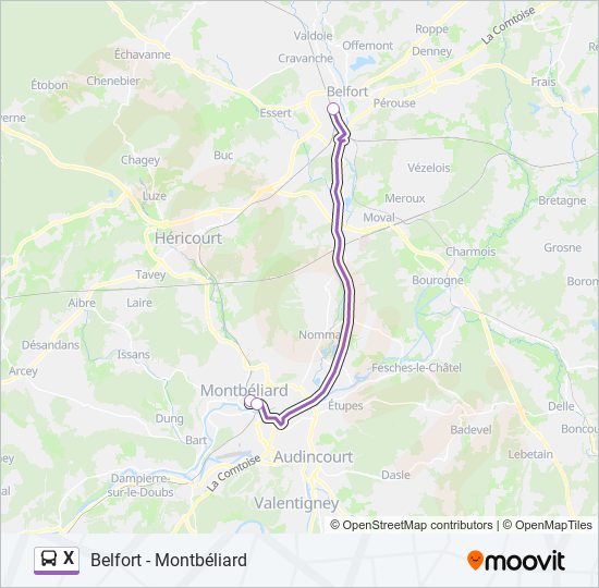 X bus Line Map