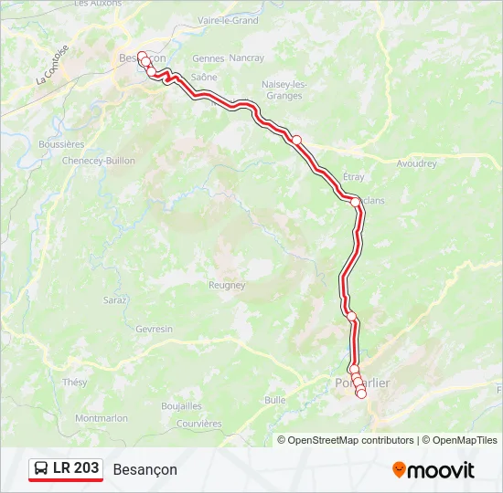 LR 203 Bus Line Map