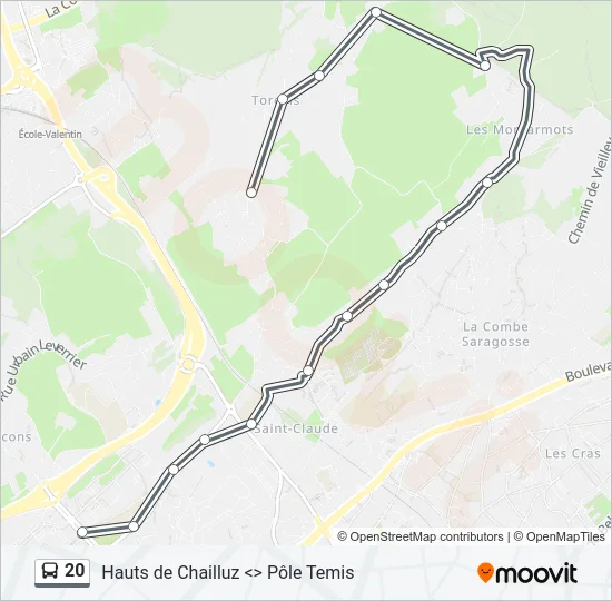 20 Bus Line Map