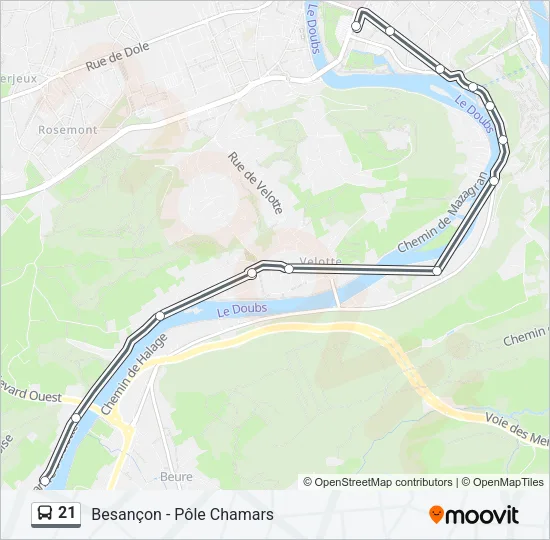 21 Bus Line Map