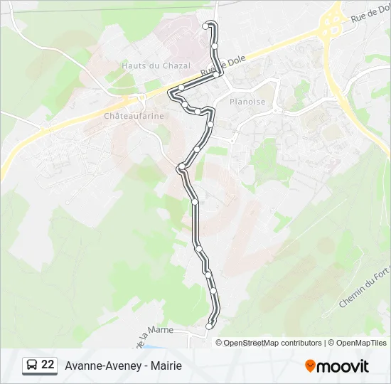 22 Bus Line Map