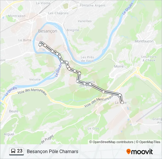 23 Bus Line Map