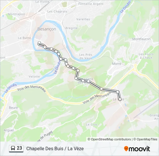 23 Bus Line Map