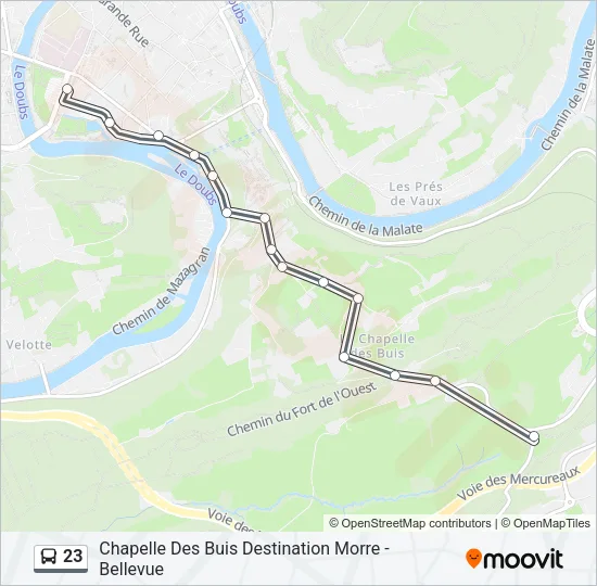 23 Bus Line Map