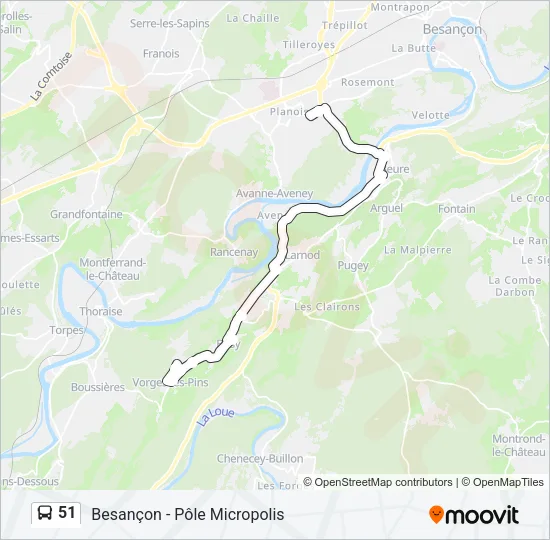 51 Bus Line Map