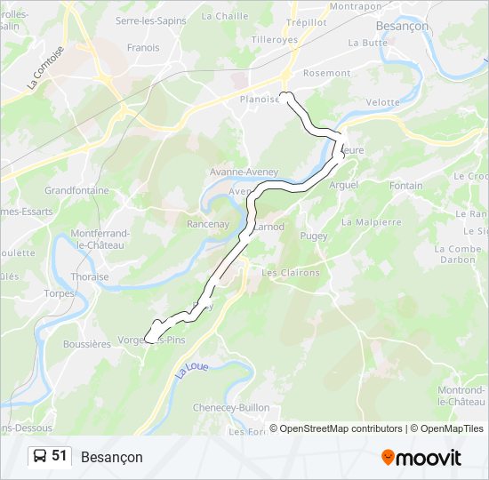 51 bus Line Map