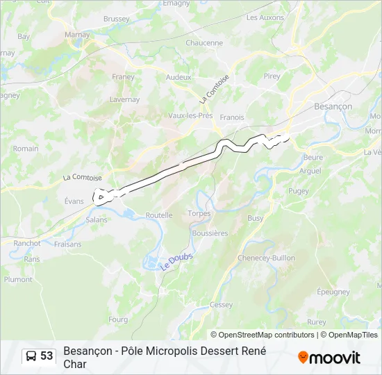 53 Bus Line Map