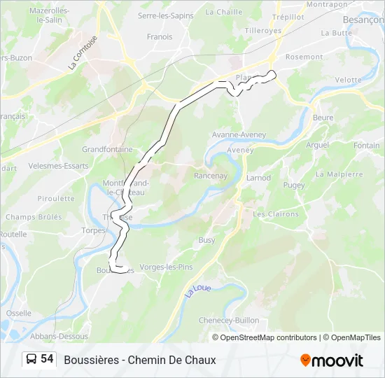 54 Bus Line Map