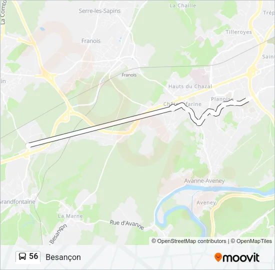 56 Bus Line Map