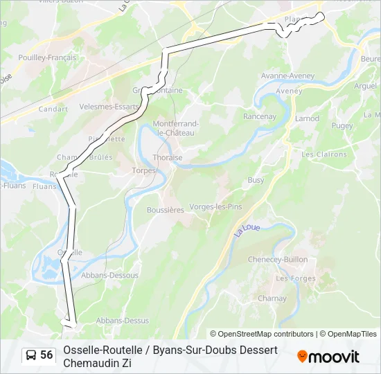 56 Bus Line Map
