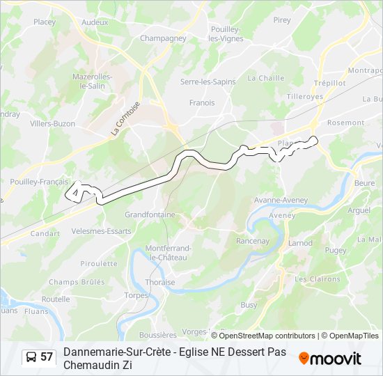 57 bus Line Map