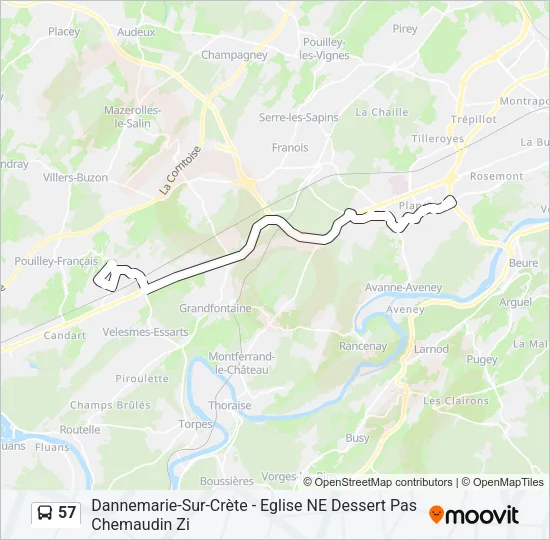 57 Bus Line Map