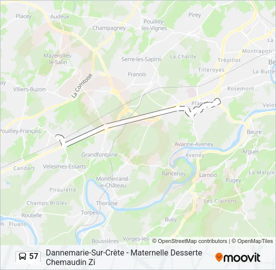 57 Bus Line Map