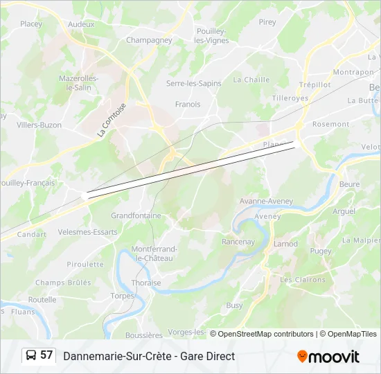 57 Bus Line Map