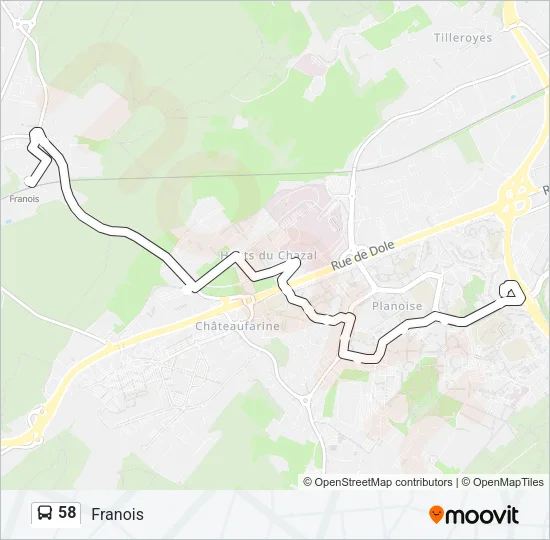 58 Bus Line Map