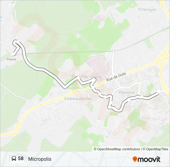 58 Bus Line Map