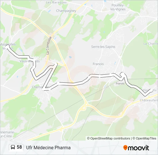 58 Bus Line Map