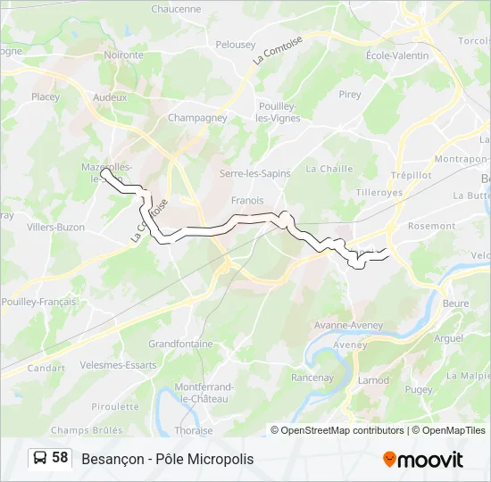 58 Bus Line Map