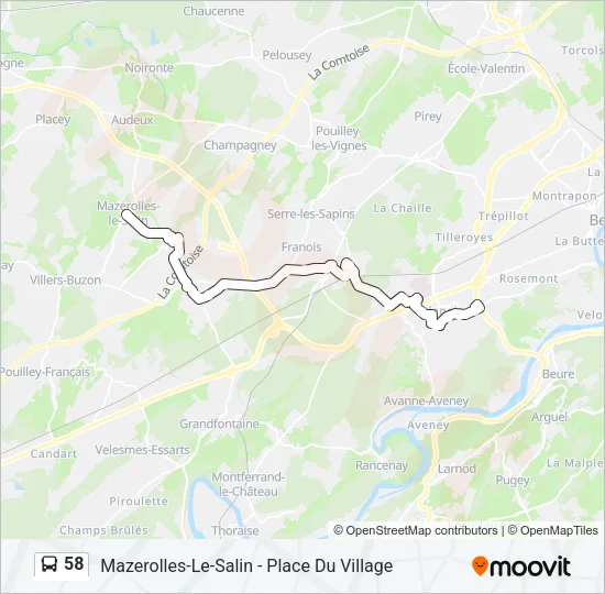 58 Bus Line Map