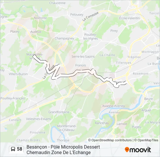 58 Bus Line Map