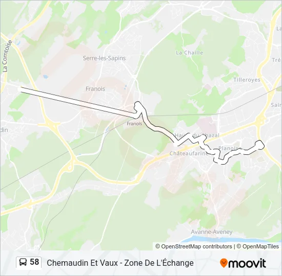 58 Bus Line Map