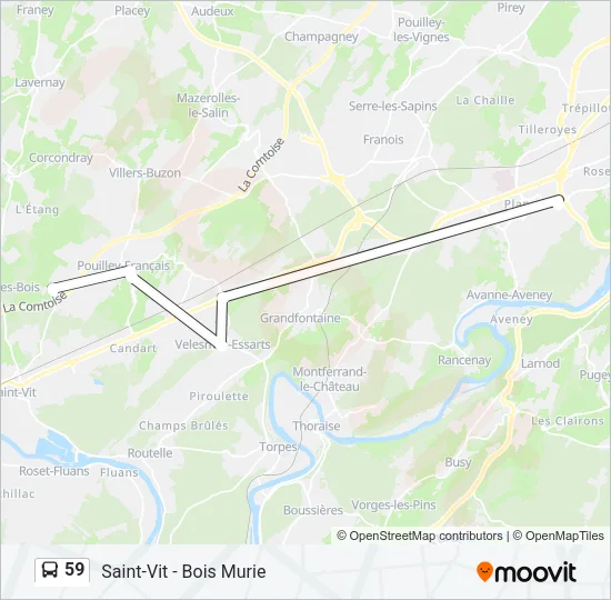 59 Bus Line Map