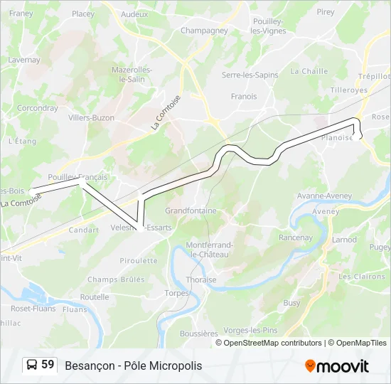 59 Bus Line Map
