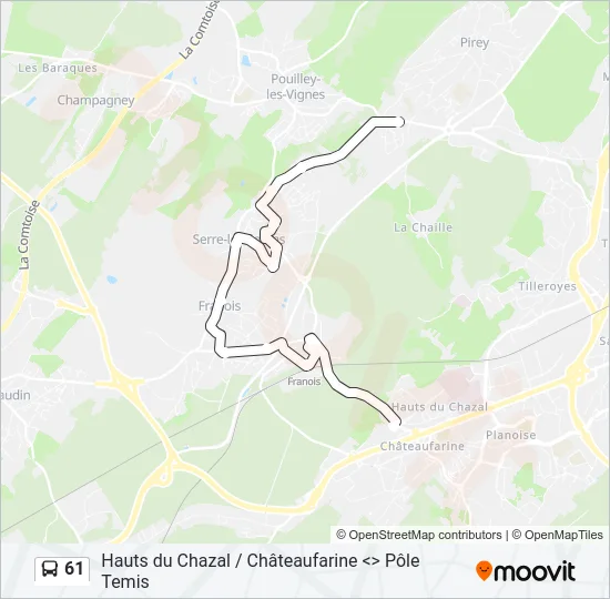 61 Bus Line Map