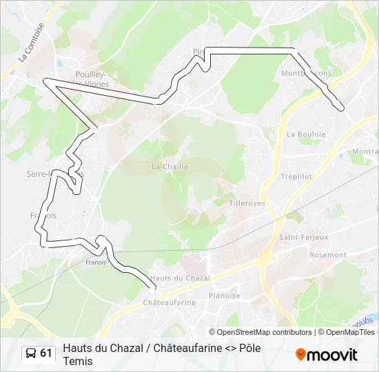 61 Bus Line Map