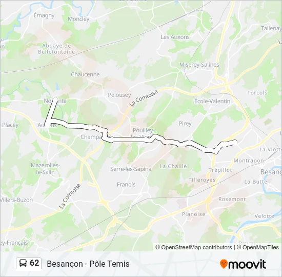 62 Bus Line Map