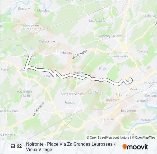 62 Bus Line Map