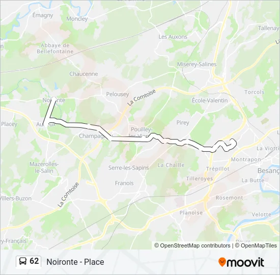62 Bus Line Map
