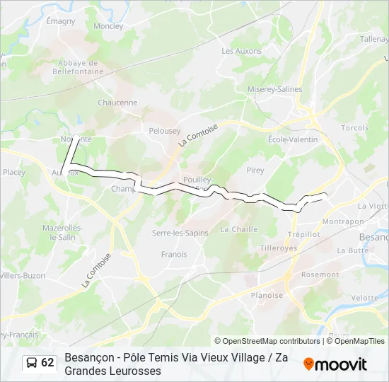 62 Bus Line Map