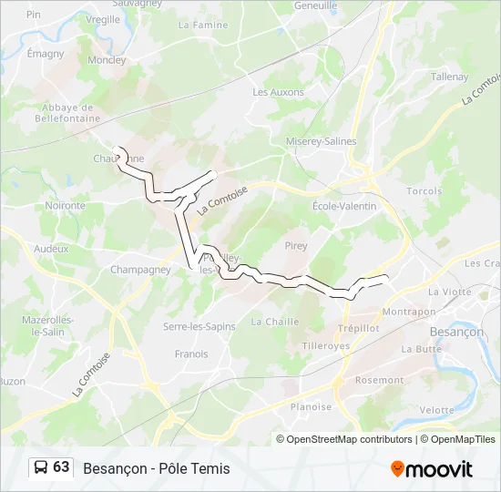 63 Bus Line Map