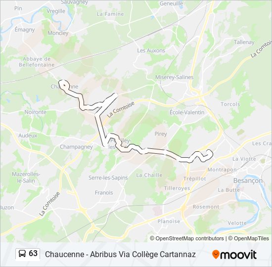 Mapa de 63 de autobús