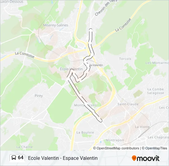 64 Bus Line Map