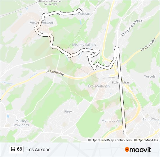 Mapa de 66 de autobús