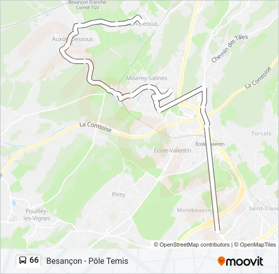 66 Bus Line Map