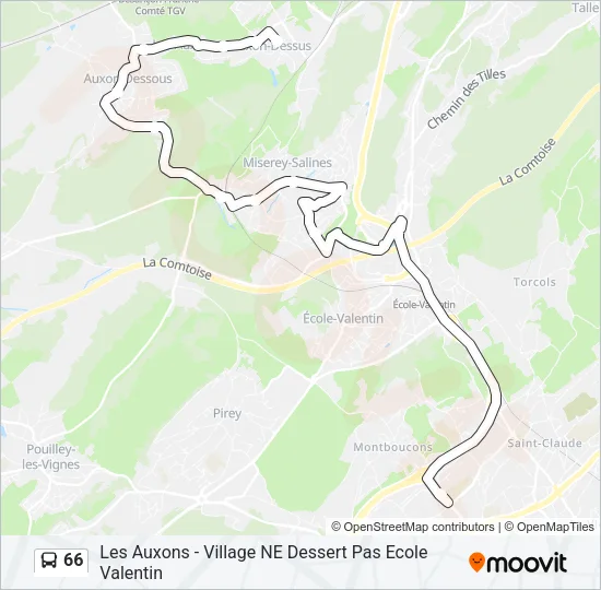 66 Bus Line Map