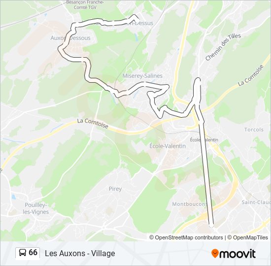 Mapa de 66 de autobús