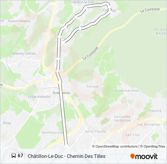 67 Bus Line Map