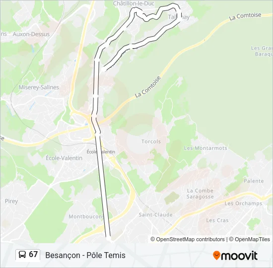67 Bus Line Map